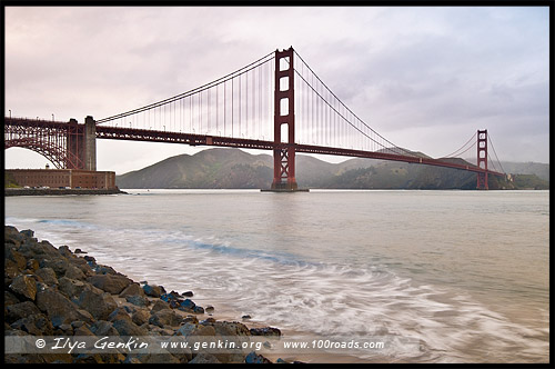 Мост Золотые Ворота, Golden Gate Bridge, Сан Франциско, San Francisco, Калифорния, California, СЩА, USA, Америка, America