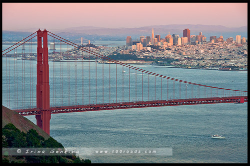 Мост Золотые Ворота, Golden Gate Bridge, Сан Франциско, San Francisco, Калифорния, California, СЩА, USA, Америка, America
