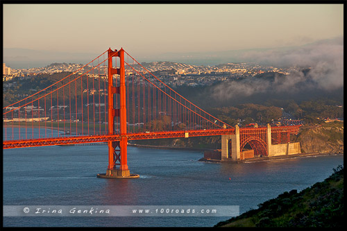 Мост Золотые Ворота, Golden Gate Bridge, Сан Франциско, San Francisco, Калифорния, California, СЩА, USA, Америка, America