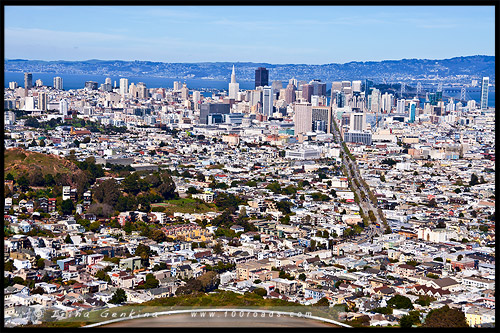 Твин Пикс Twin Peaks, Сан Франциско, San Francisco, Калифорния, California, СЩА, USA, Америка, America