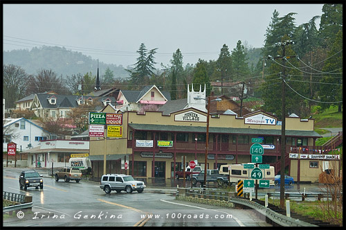 Въезд в городок, Марипоса, Mariposa, Национальный парк Йосемити, Yosemite National Park, Калифорния, California, СЩА, USA, Америка, America