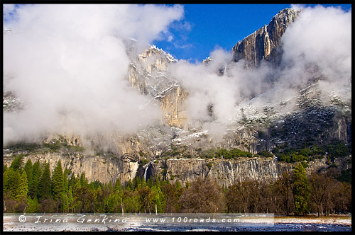 Водопад Йосемити, Yosemite Fall, Национальный парк Йосемити, Yosemite National Park, Калифорния, California, СЩА, USA, Америка, America