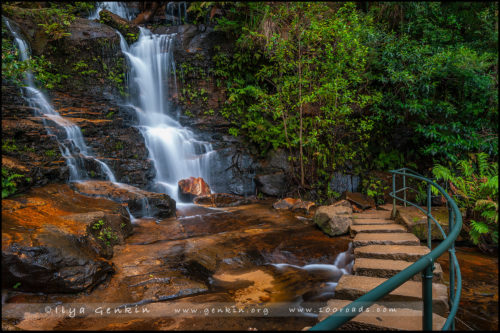 <Водопад Лодор, Lodore Falls, Долина Вод, The Valley of the Waters, Водопады Вентворт, Вентворт Фолс, Wentworth Falls, Голубые Горы, Blue Mountains, Новый Южный Уэльс, NSW, Австралия, Australia