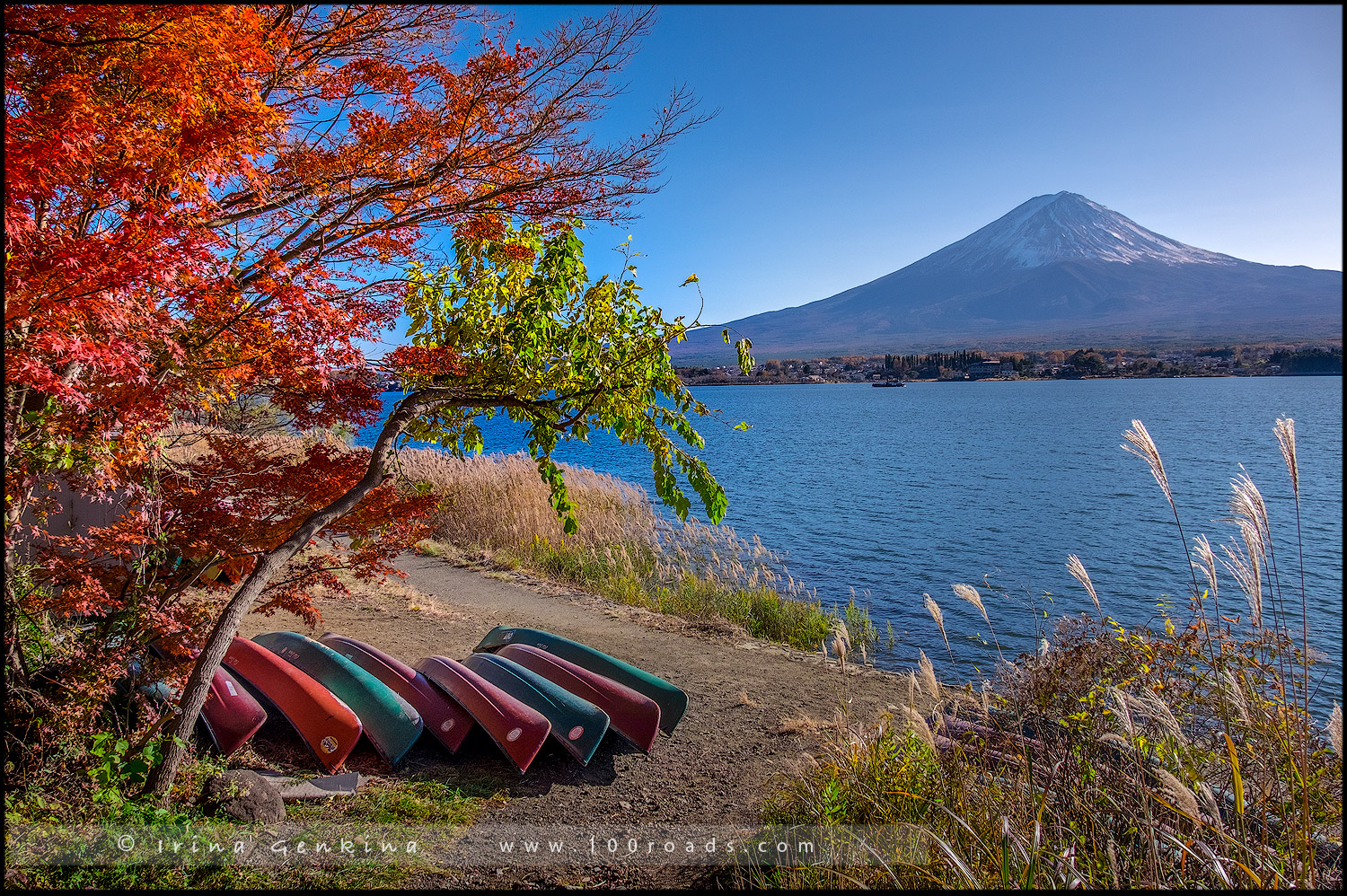 Вид на гору Фудзи (富士山), Кавагутико (河口湖 / Kawaguchiko), Япония (Japan)